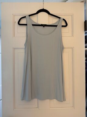 Eileen Fisher Pale Blue Scoop Neck Swing Tank